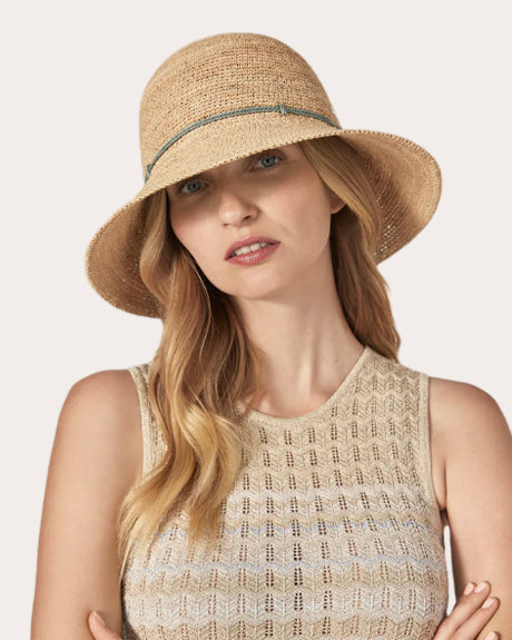 Villa 9 Crocheted Raffia Cloche Hat