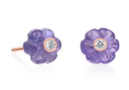Iolite Bead Stud Earrings