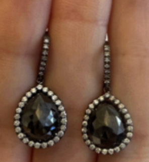 Black Diamond Drop Earrings