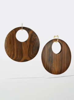 Heart Huggies with Large Argentine Rosewood Hoops