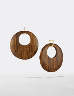 Heart Huggies with Small Argentine Rosewood Hoops
