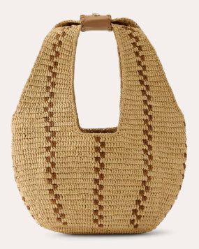 Aquarius Crocheted Raffia Hobo Bag