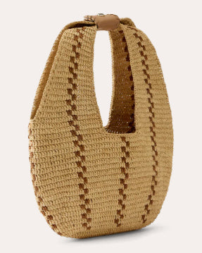 Aquarius Crocheted Raffia Hobo Bag