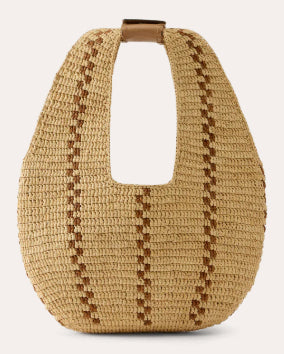 Aquarius Crocheted Raffia Hobo Bag