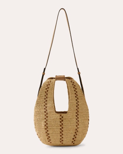 Aquarius Crocheted Raffia Hobo Bag