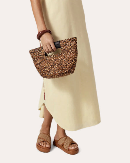 Remi Braided Raffia Mini Tote Bag