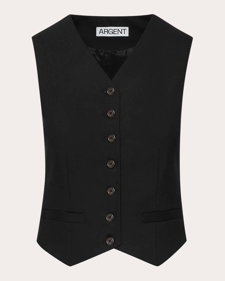 Woven Stretch-Wool Vest