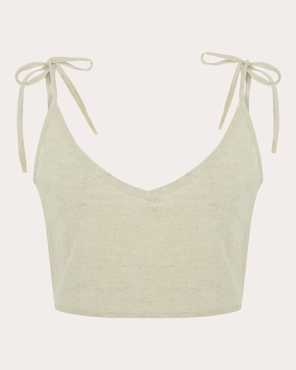 Barley Cropped Cotton-Linen Blend Top