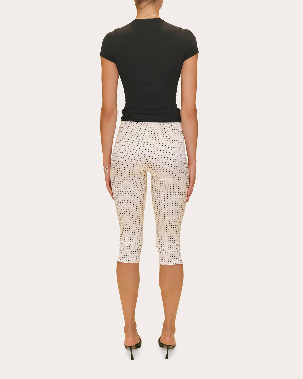 Shreya Polka Dot Crepe Capri Pants