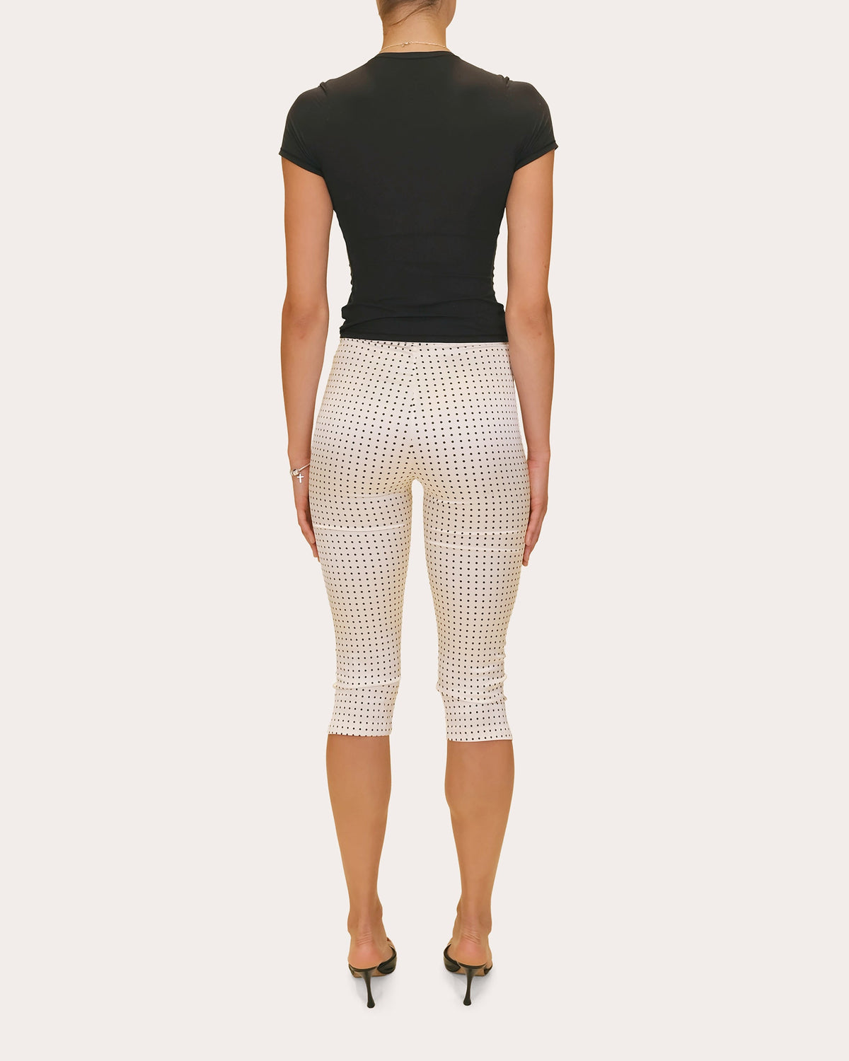 Shreya Polka Dot Crepe Capri Pants