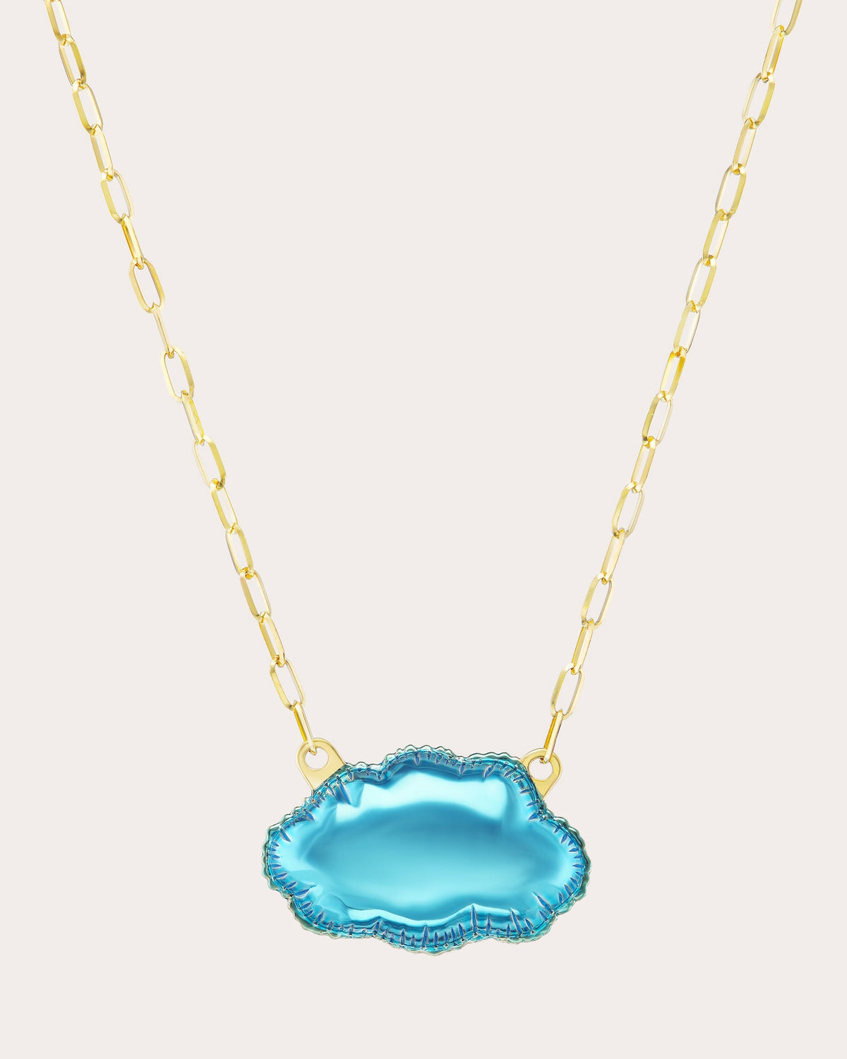 Sky Blue Silver Lining Pendant Necklace