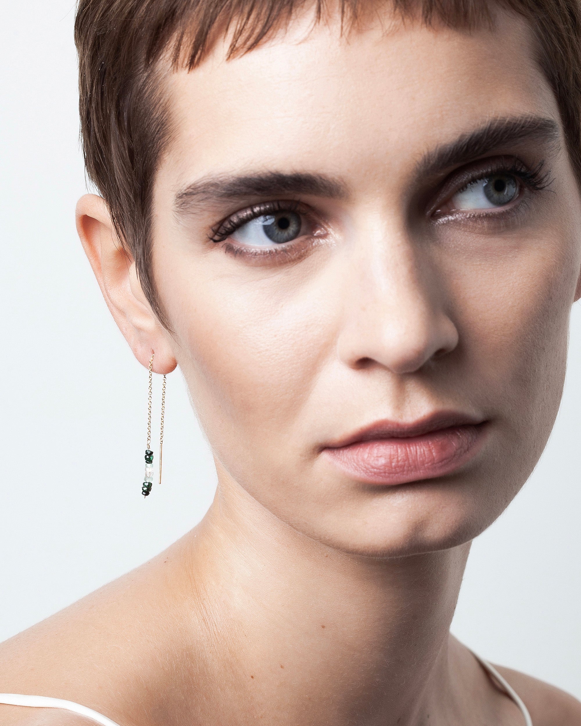 Nonza 14K Gold-Filled Wire and Emerald Single Earring