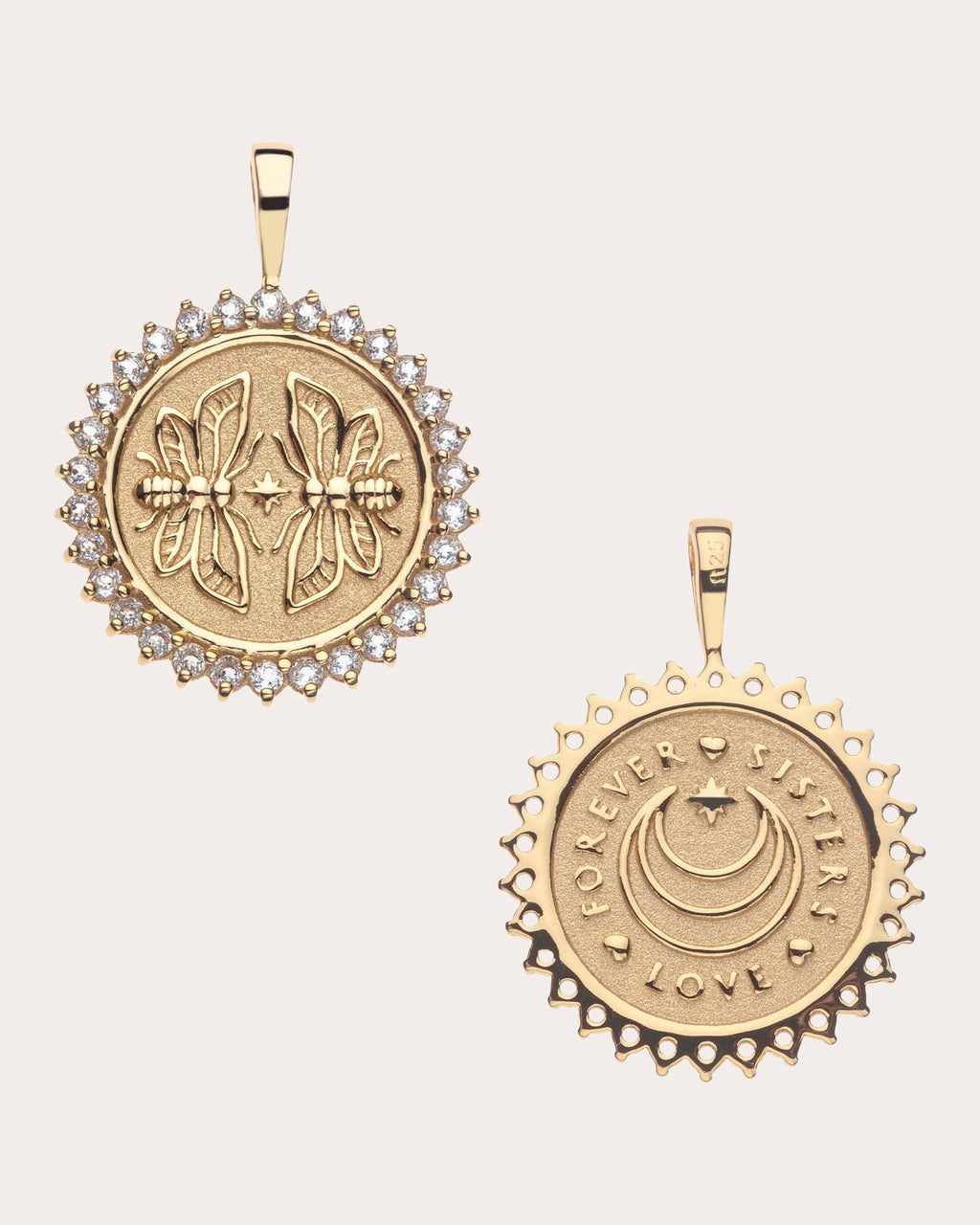 Topaz SISTERS FOREVER Petite Coin Pendant Necklace