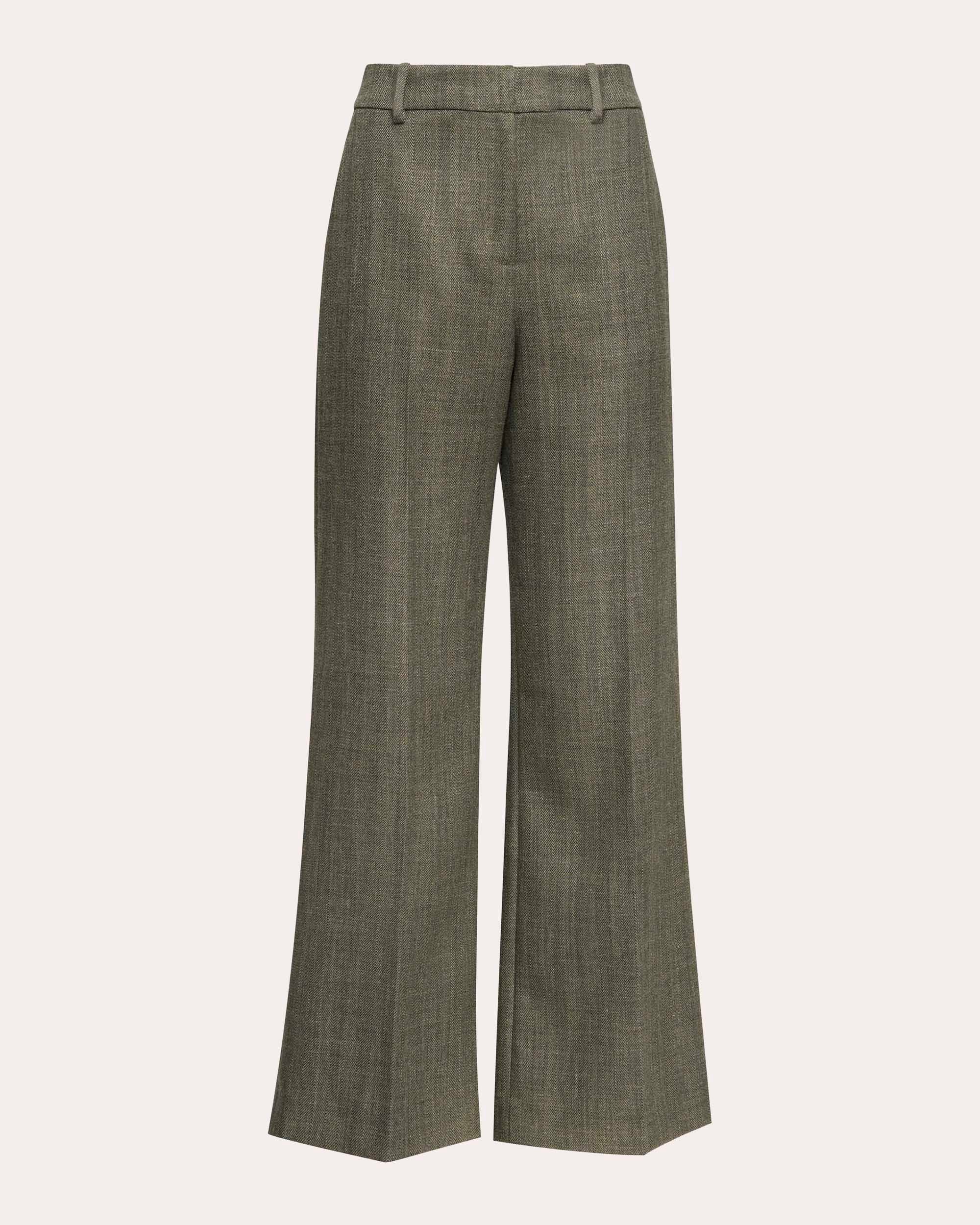 Soho Herringbone Wool Creased Trousers