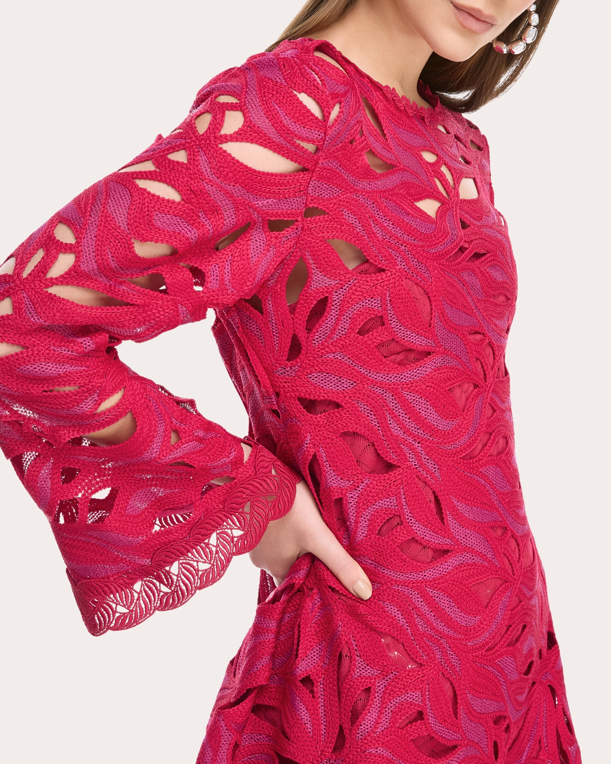 Solsticio Embroidered Mini Shift Dress