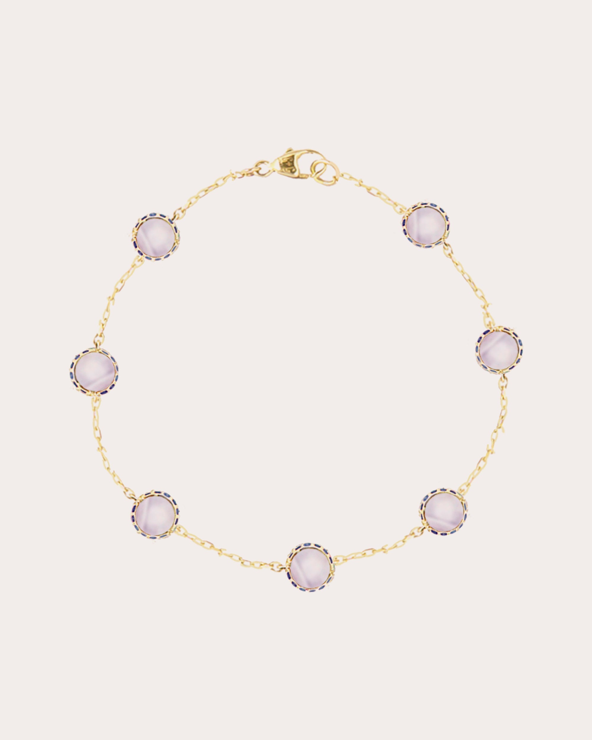 Sapphire & Lace Agate Found Station Bracelet