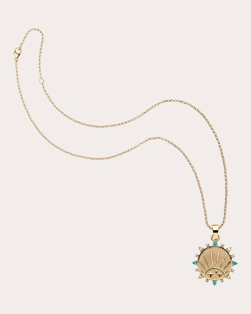 Topaz & Aquamarine STRONG Petite Coin Necklace