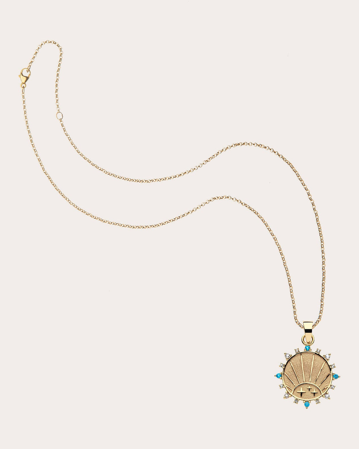 Topaz & Aquamarine STRONG Petite Coin Necklace
