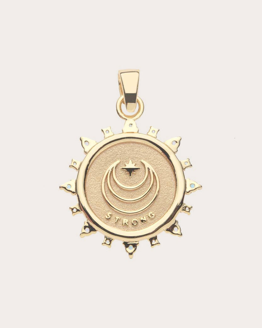 Topaz & Aquamarine STRONG Petite Coin Necklace