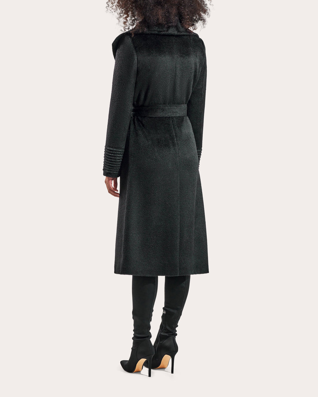 Suri Alpaca Shawl Collar Long Wrap Coat