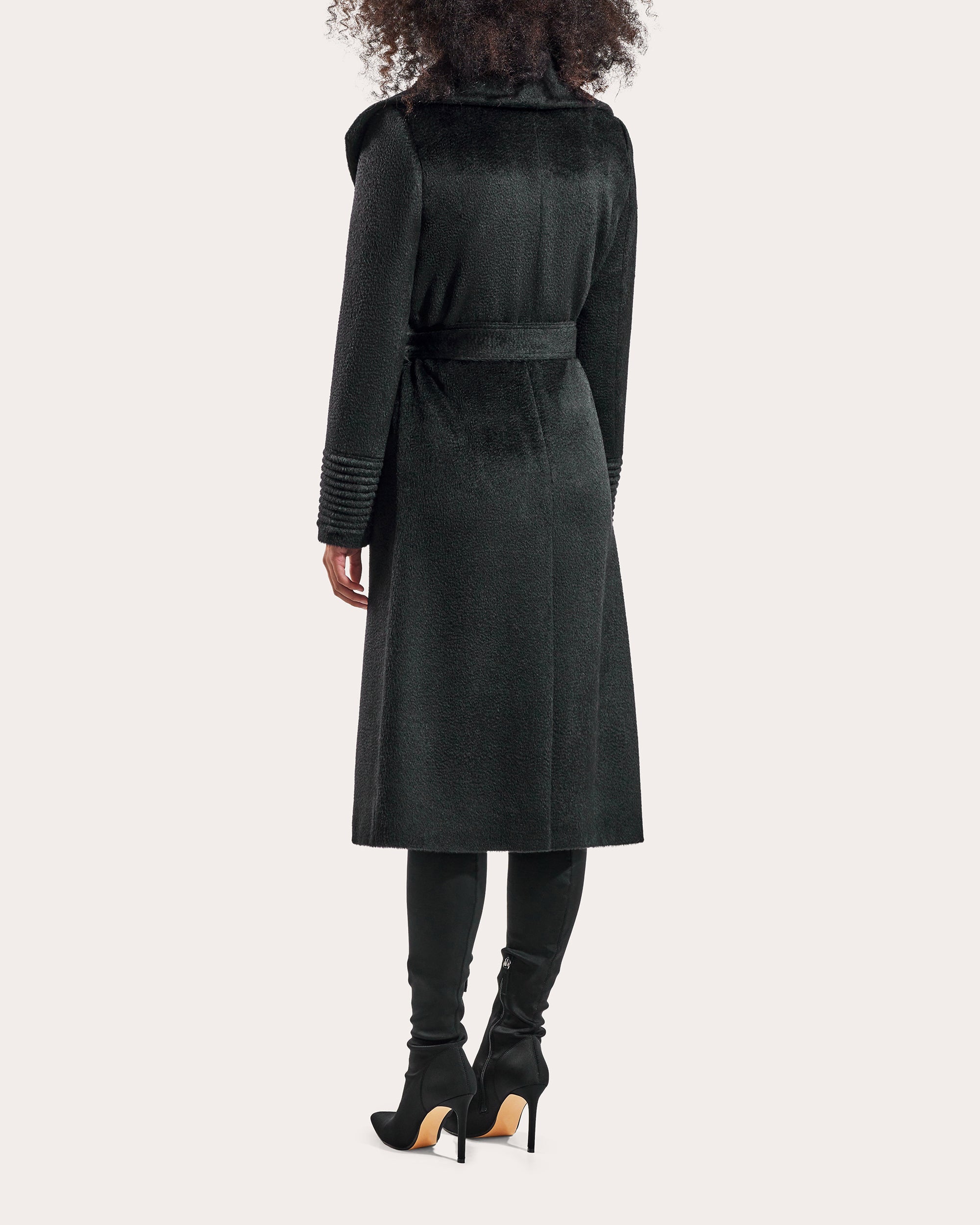 Suri Alpaca Shawl Collar Long Wrap Coat