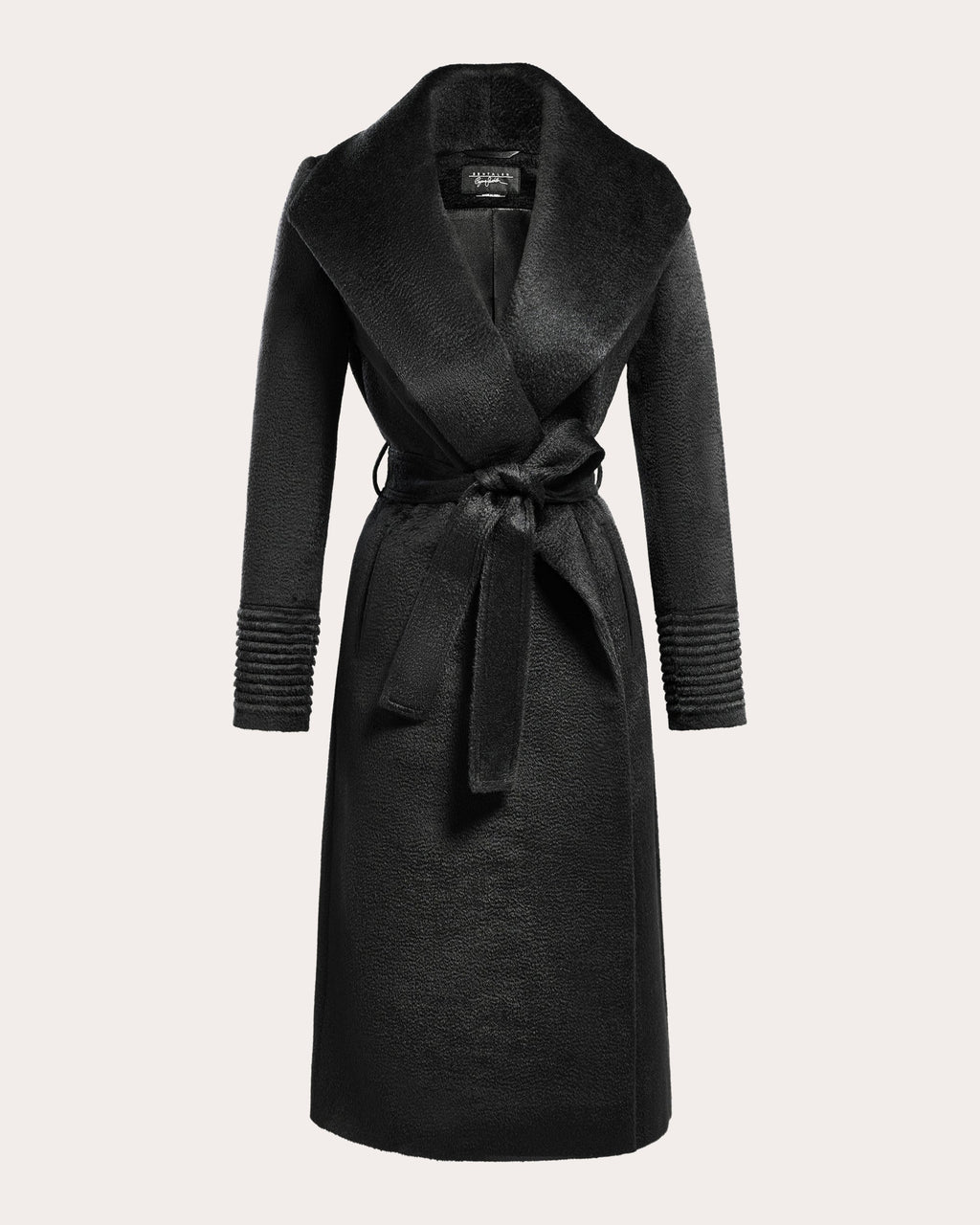 Suri Alpaca Shawl Collar Long Wrap Coat