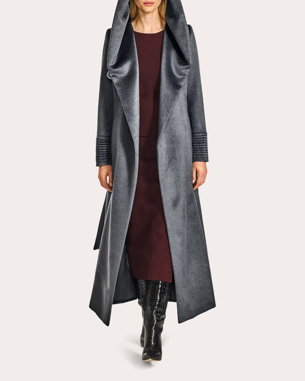 Suri Alpaca Hooded Maxi Wrap Coat