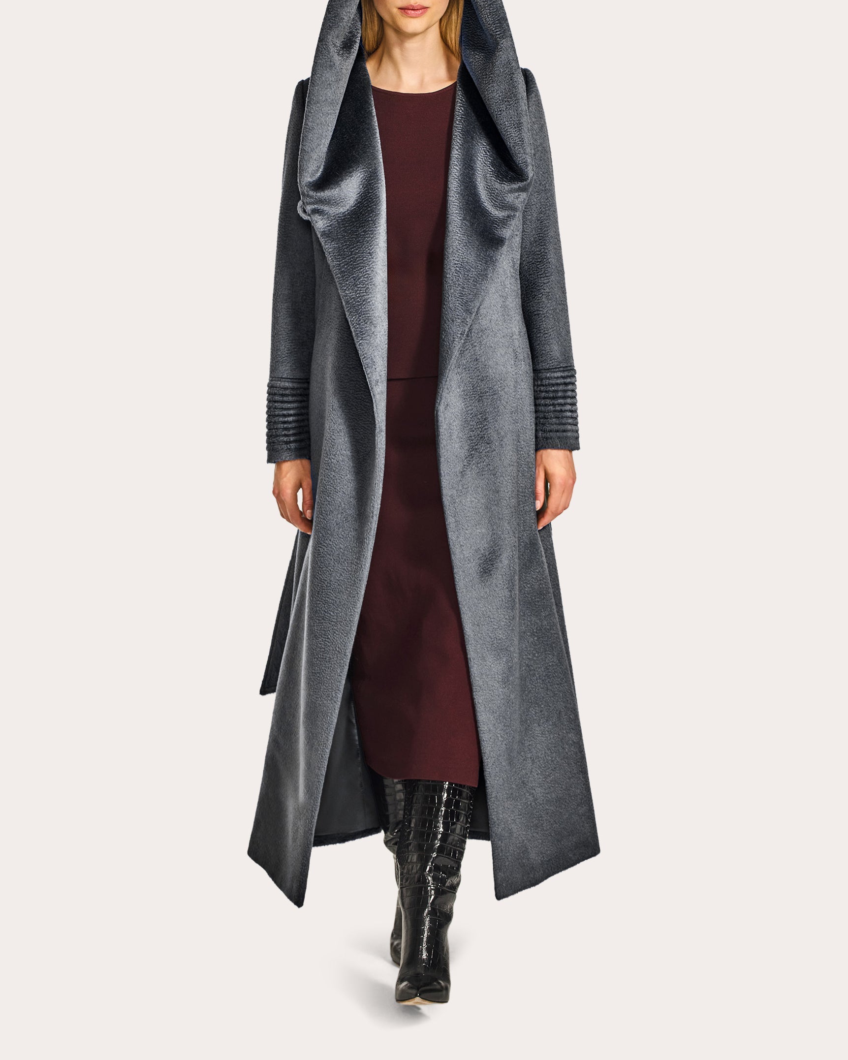 Suri Alpaca Hooded Maxi Wrap Coat
