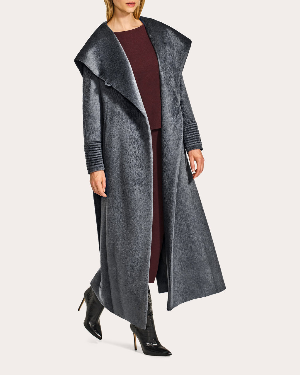 Suri Alpaca Hooded Maxi Wrap Coat