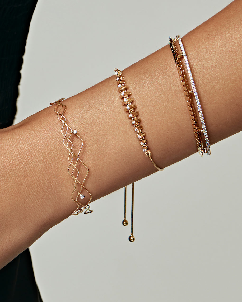 Diamond Mini Tricone Chain Bracelet