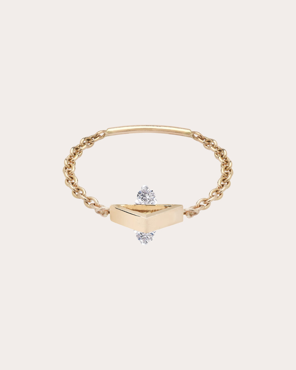 Diamond Mini Tricone Duo Pinky Ring