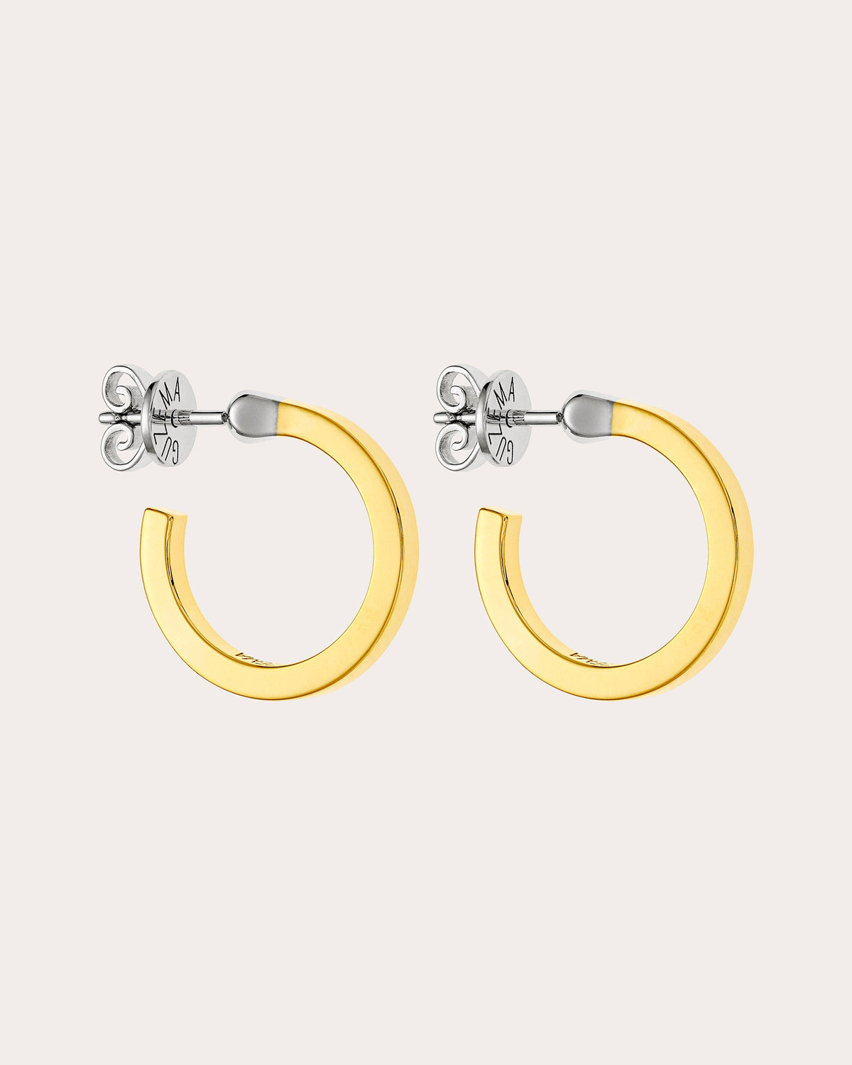 18k Gold Round Match Hoop Earrings