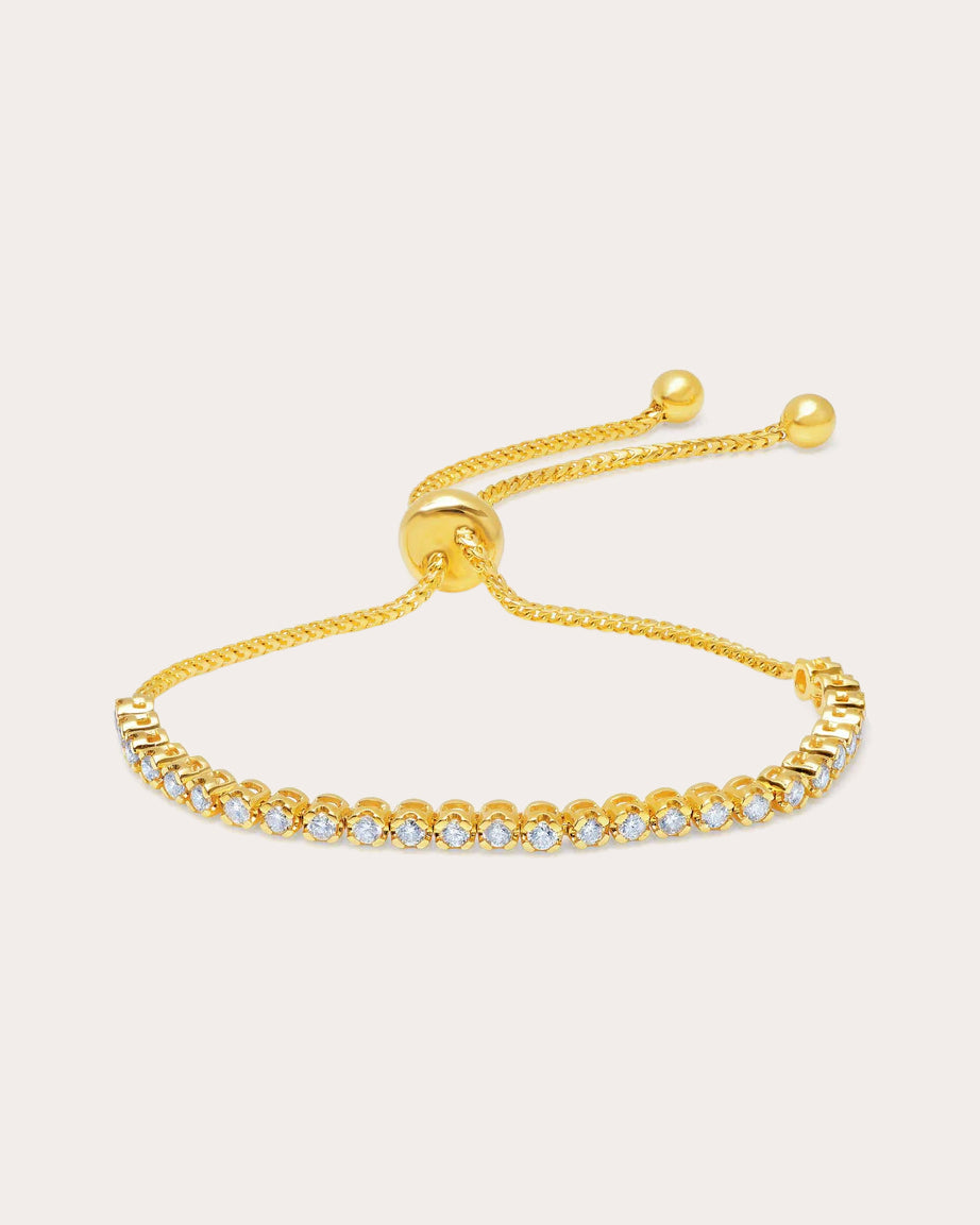 Diamond & 18k Gold Floating Bolo Bracelet