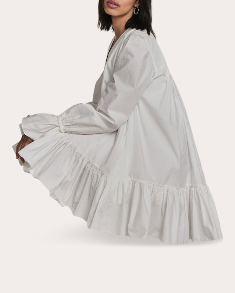 Thistle Cotton Poplin Ruffle Mini Dress