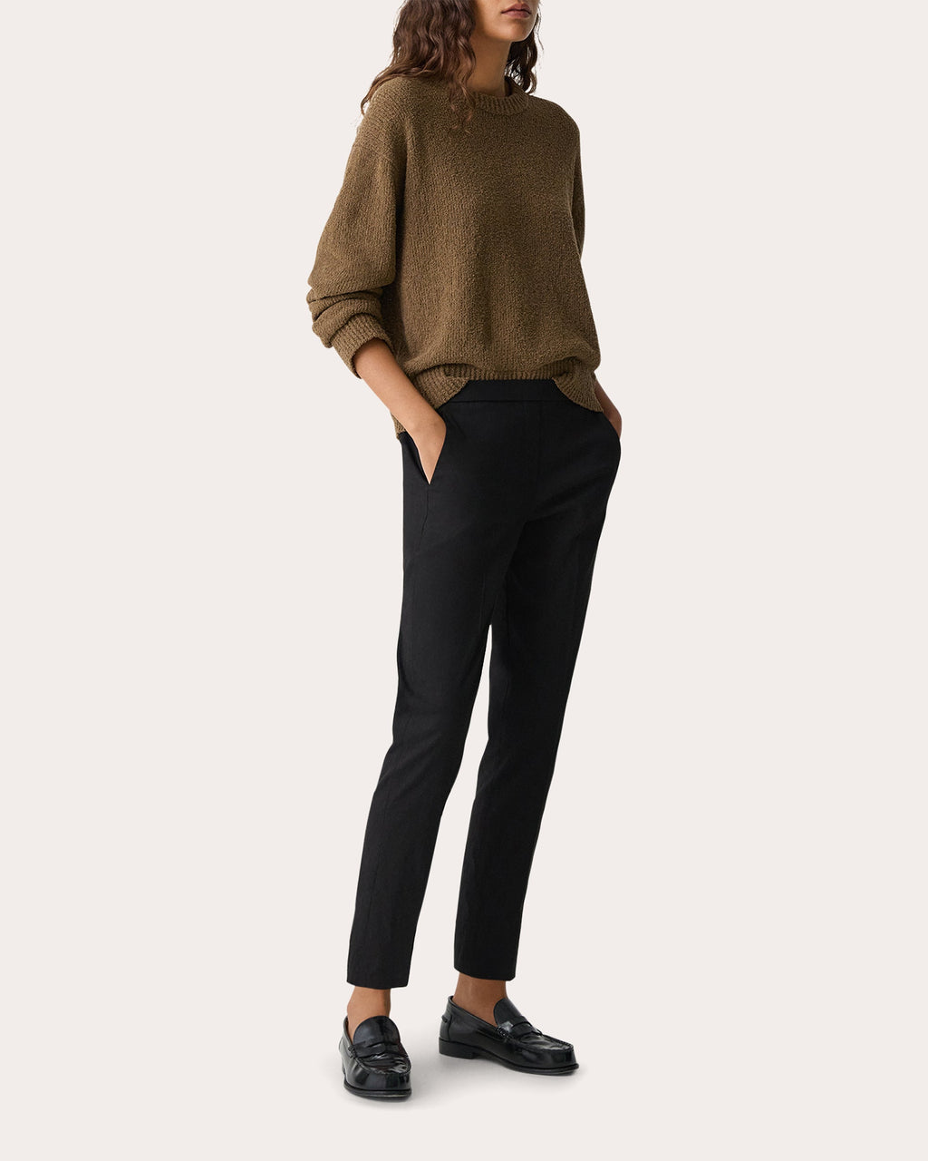 Treeca Good Linen Cropped Pull-On Pants