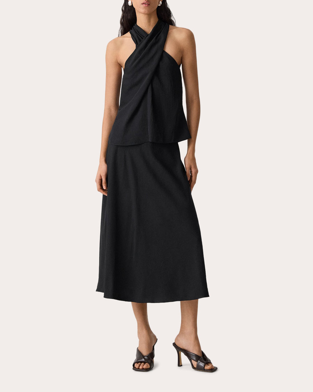 Twill Twisted Halter Top