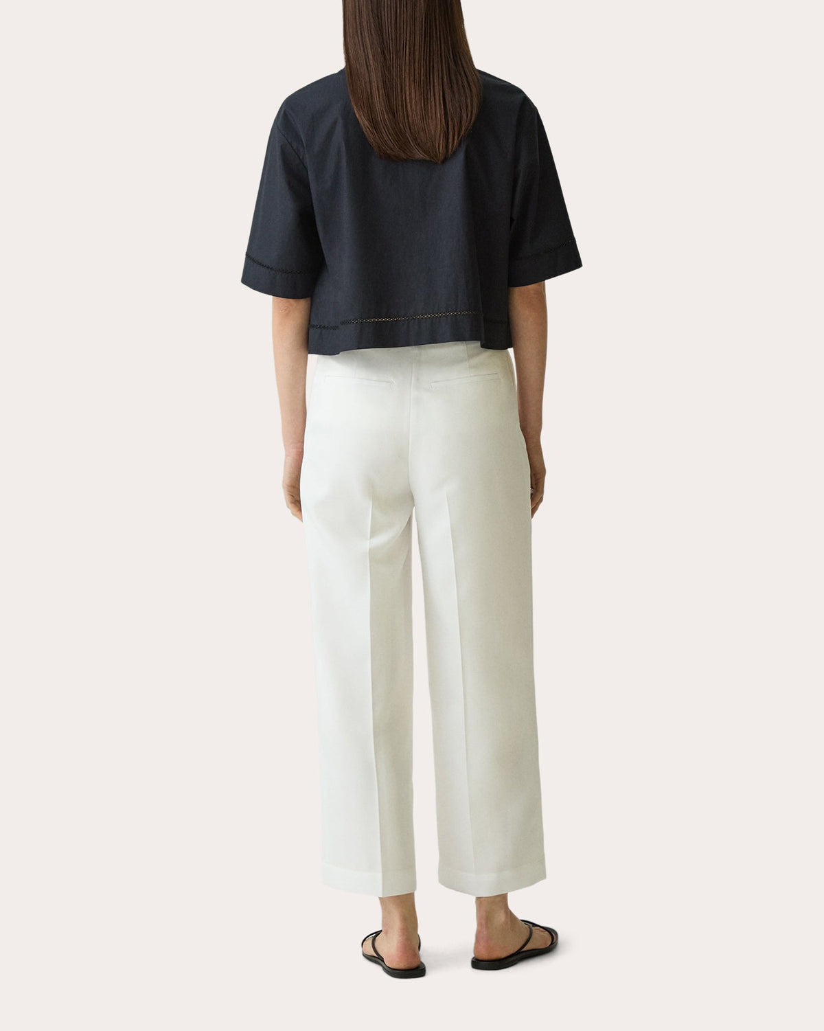 City Twill Deep Pleated Crop Pants