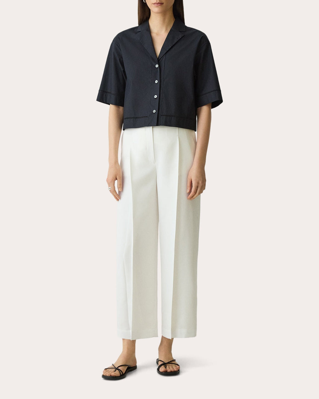 City Twill Deep Pleated Crop Pants