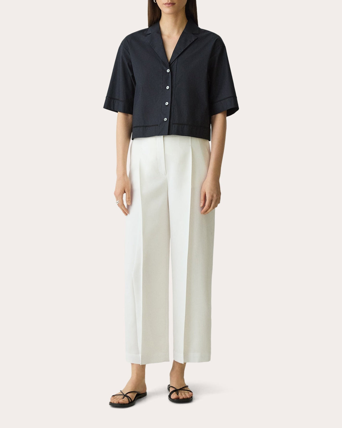 City Twill Deep Pleated Crop Pants