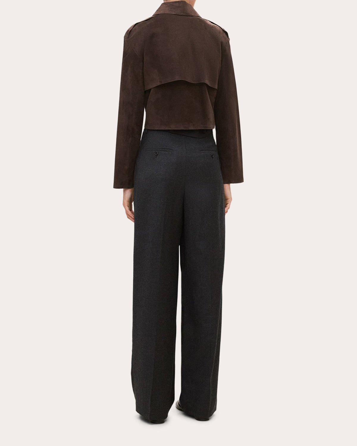 Suede Cropped Trench Jacket
