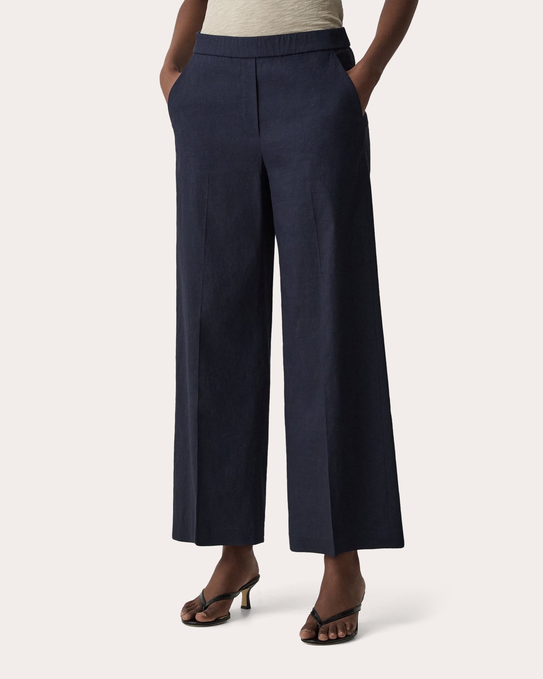 Good Linen Classic Straight Pull-On Pants