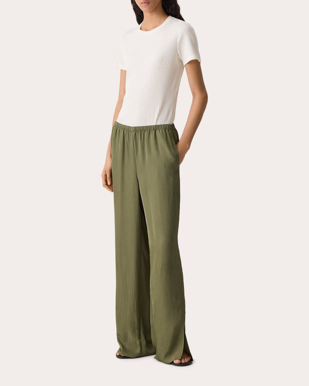 Washed Twill Vented Pull-On Pants