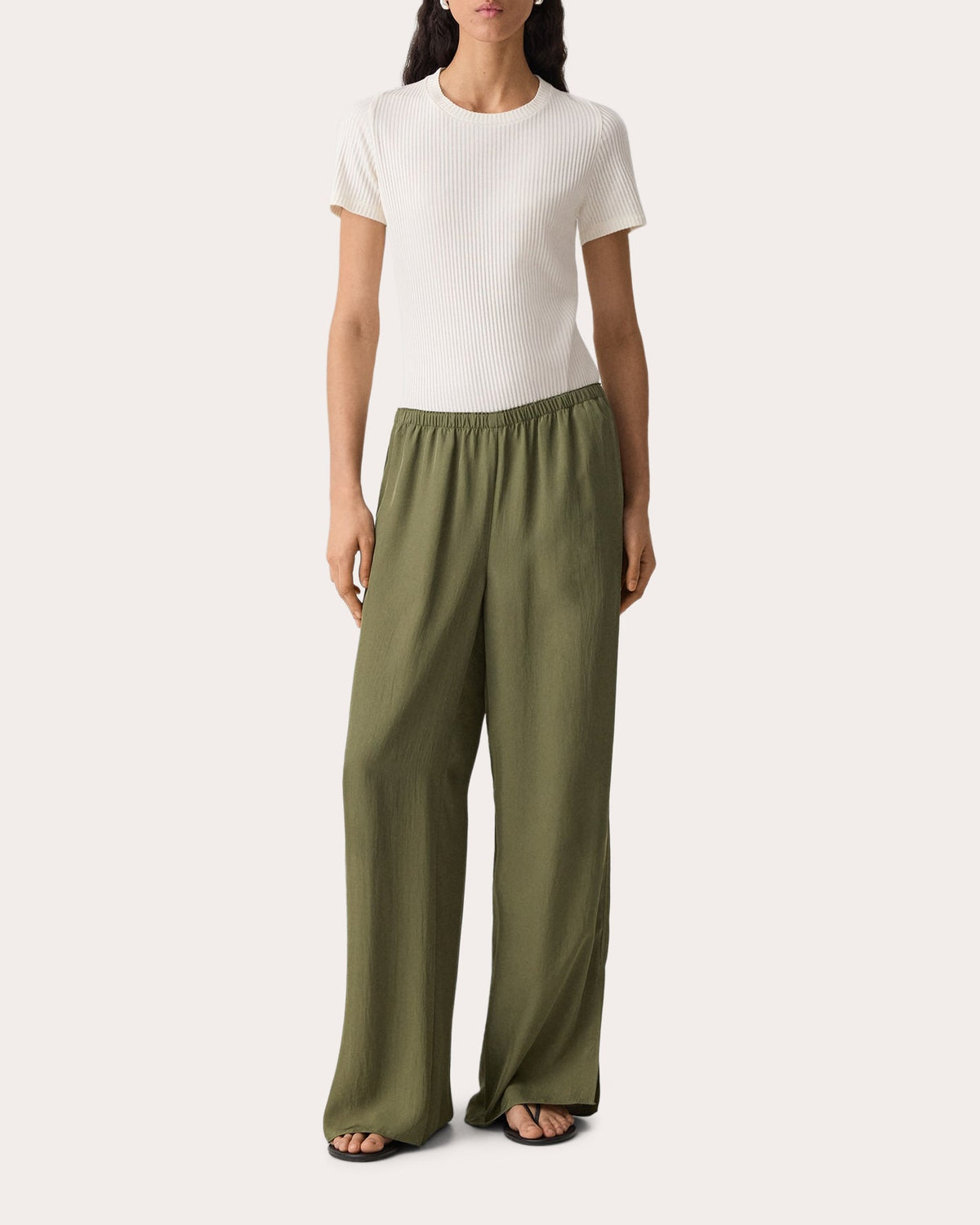 Washed Twill Vented Pull-On Pants
