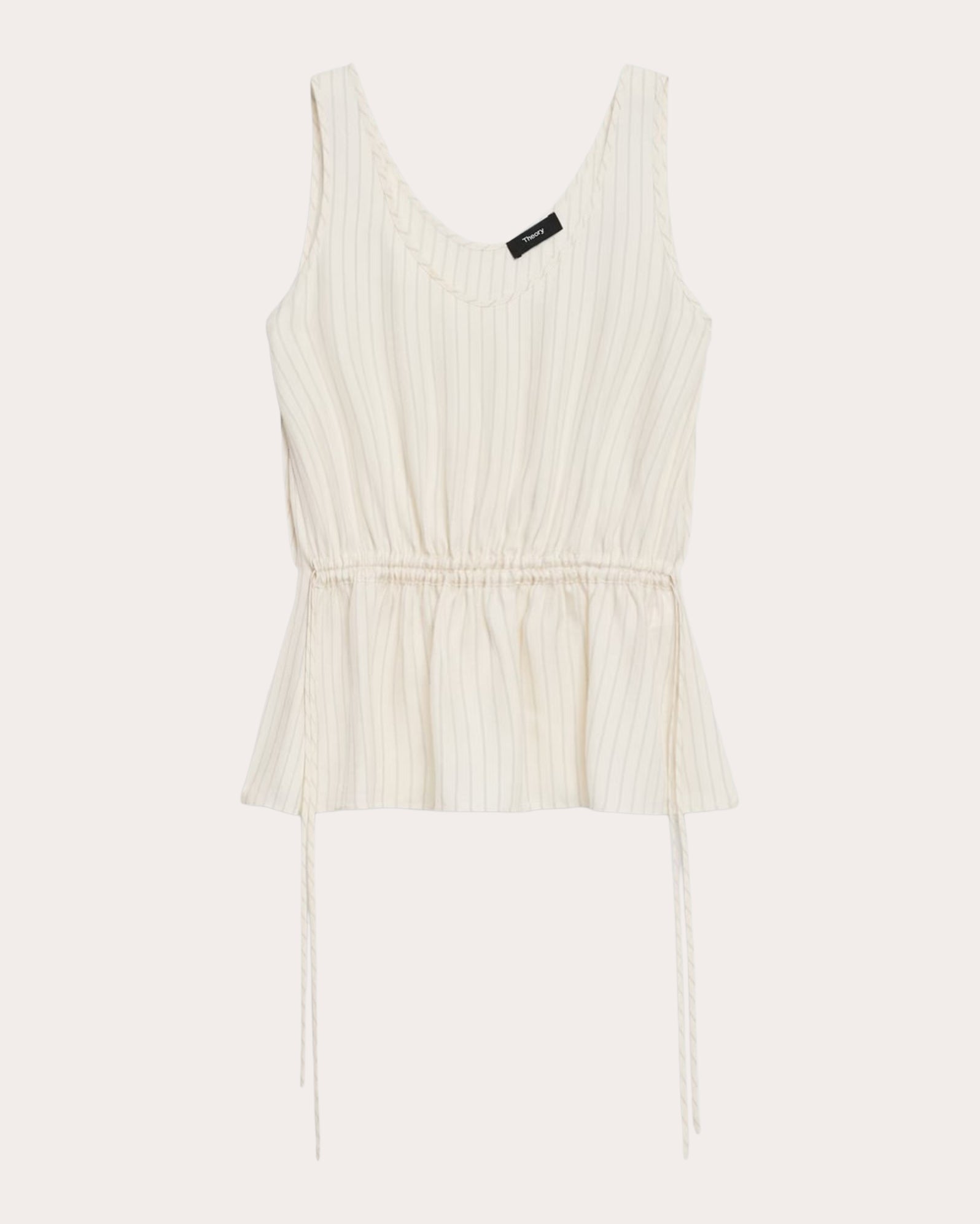 Washed Twill Stripe Drawstring Tank Top