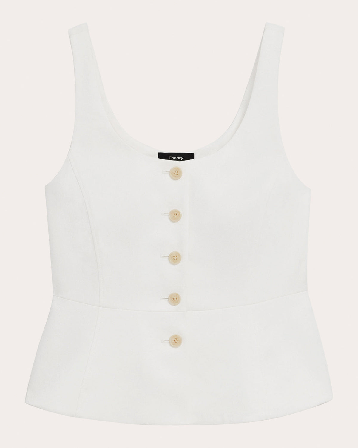Linen Twill Peplum Vest