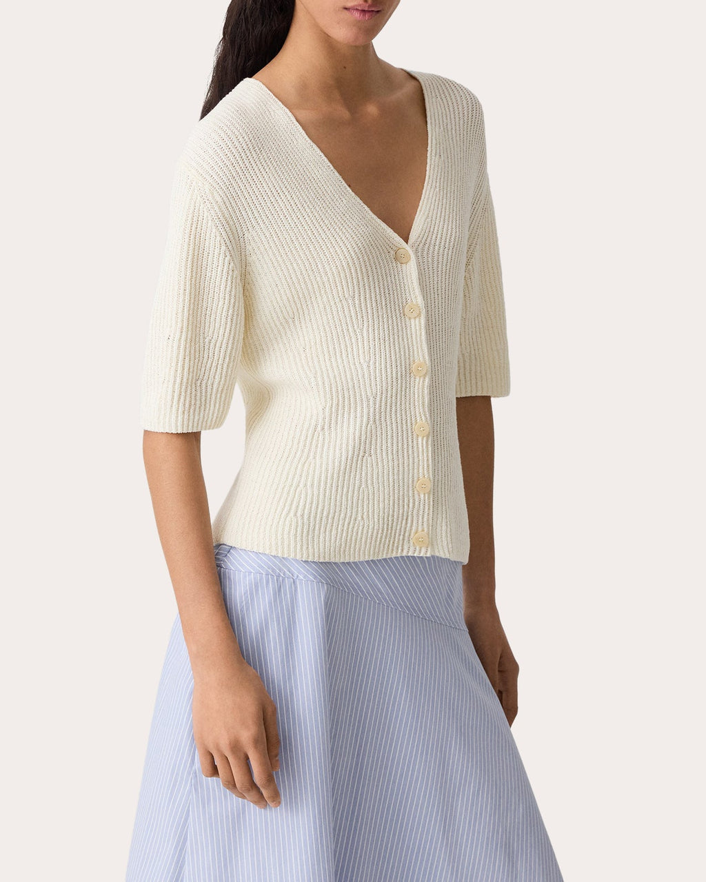 Knit Shaped V-Neck Cardigan