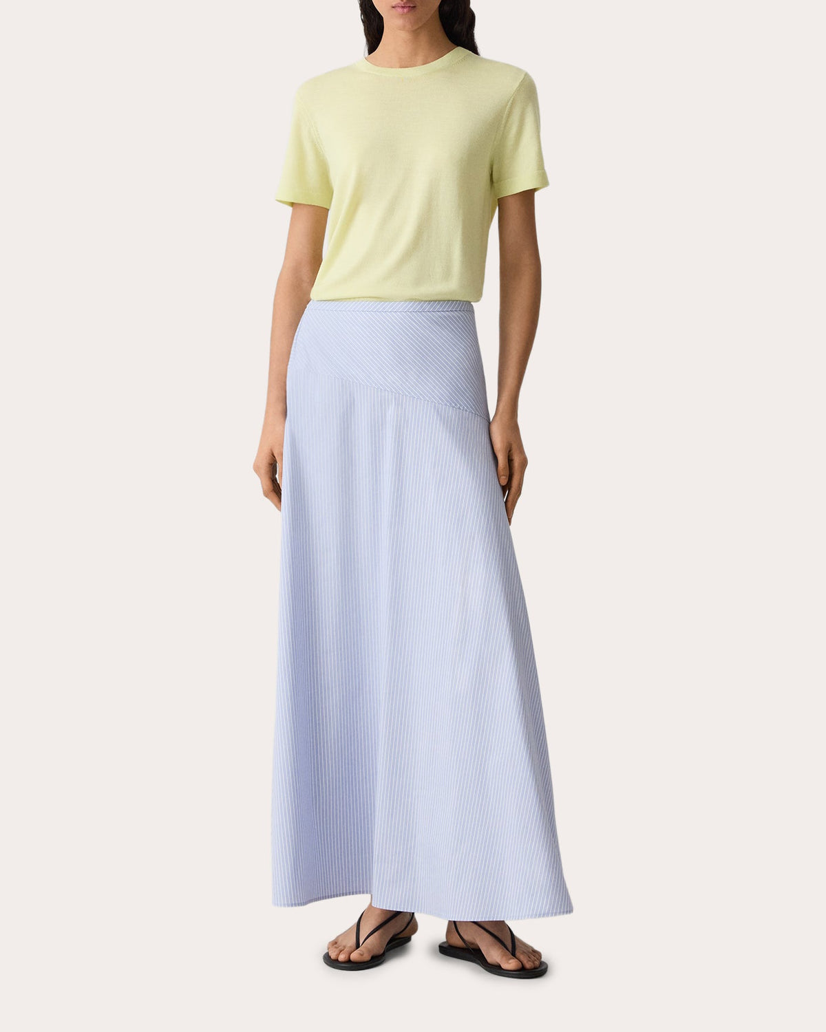 Stripe Angled Yoke Circle Skirt