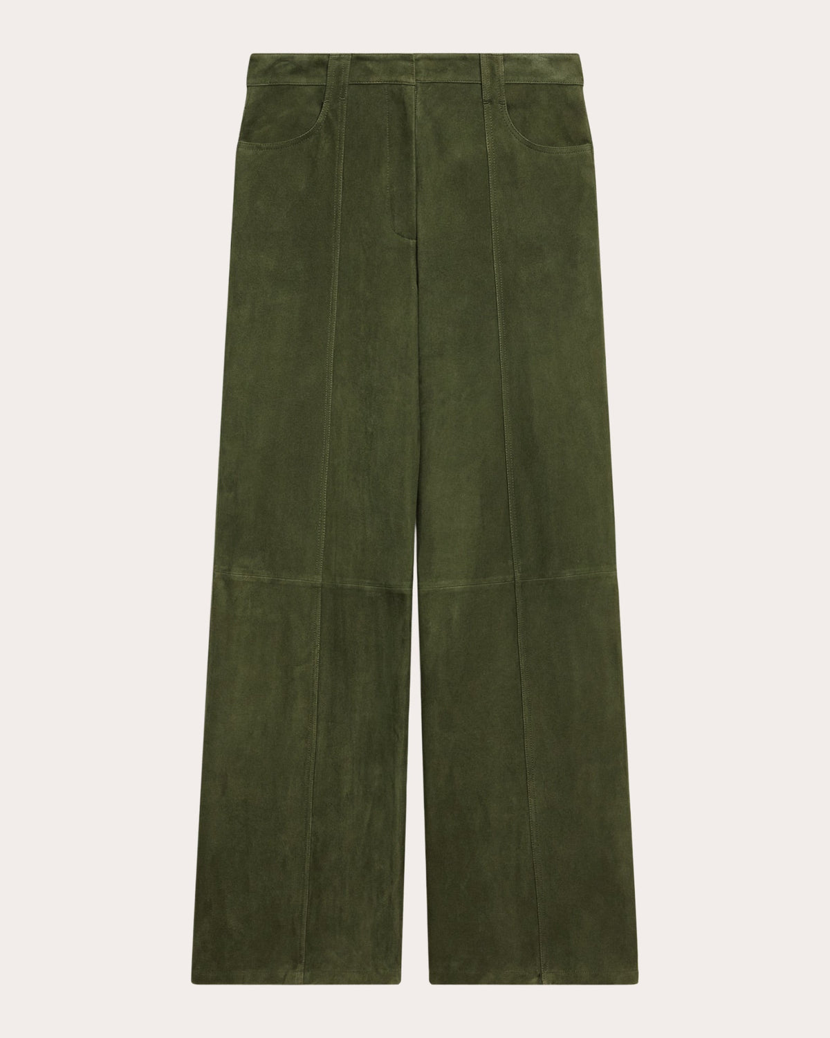 Suede Wide-Leg Pants