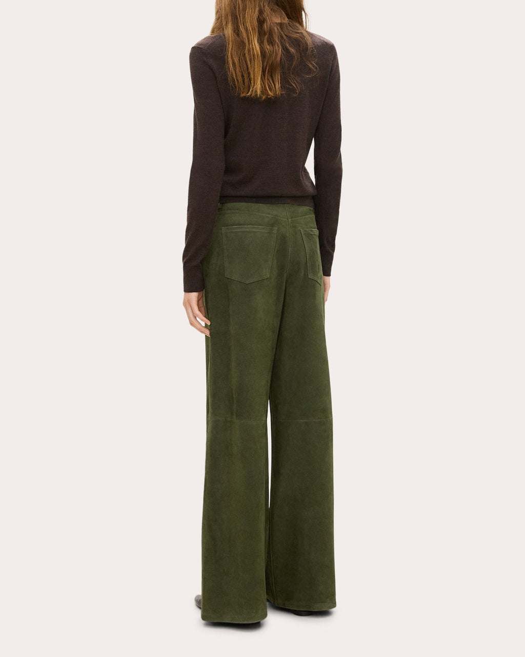 Suede Wide-Leg Pants