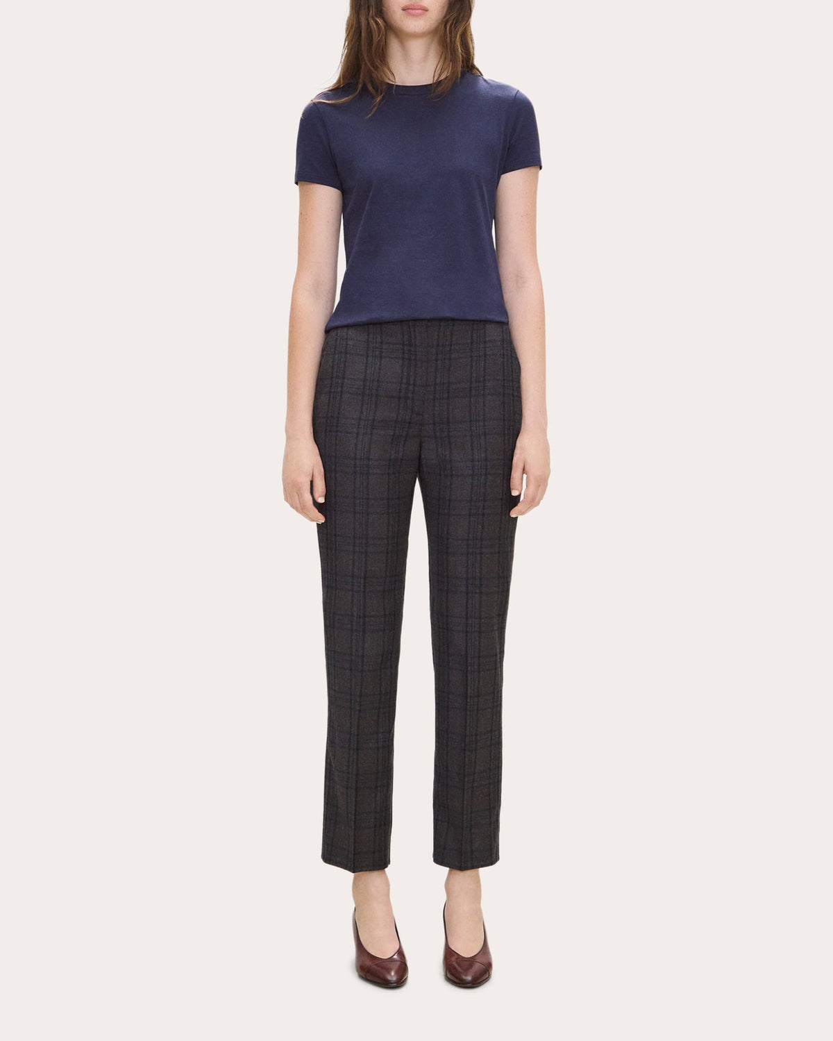 Plaid Sleek Flannel Marcee Stovepipe Pants